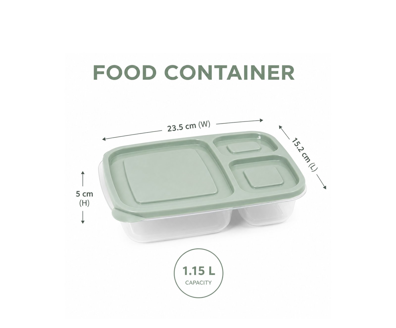 Hobby Life Smart 3-Section Food Storage Container Set 3 Pieces