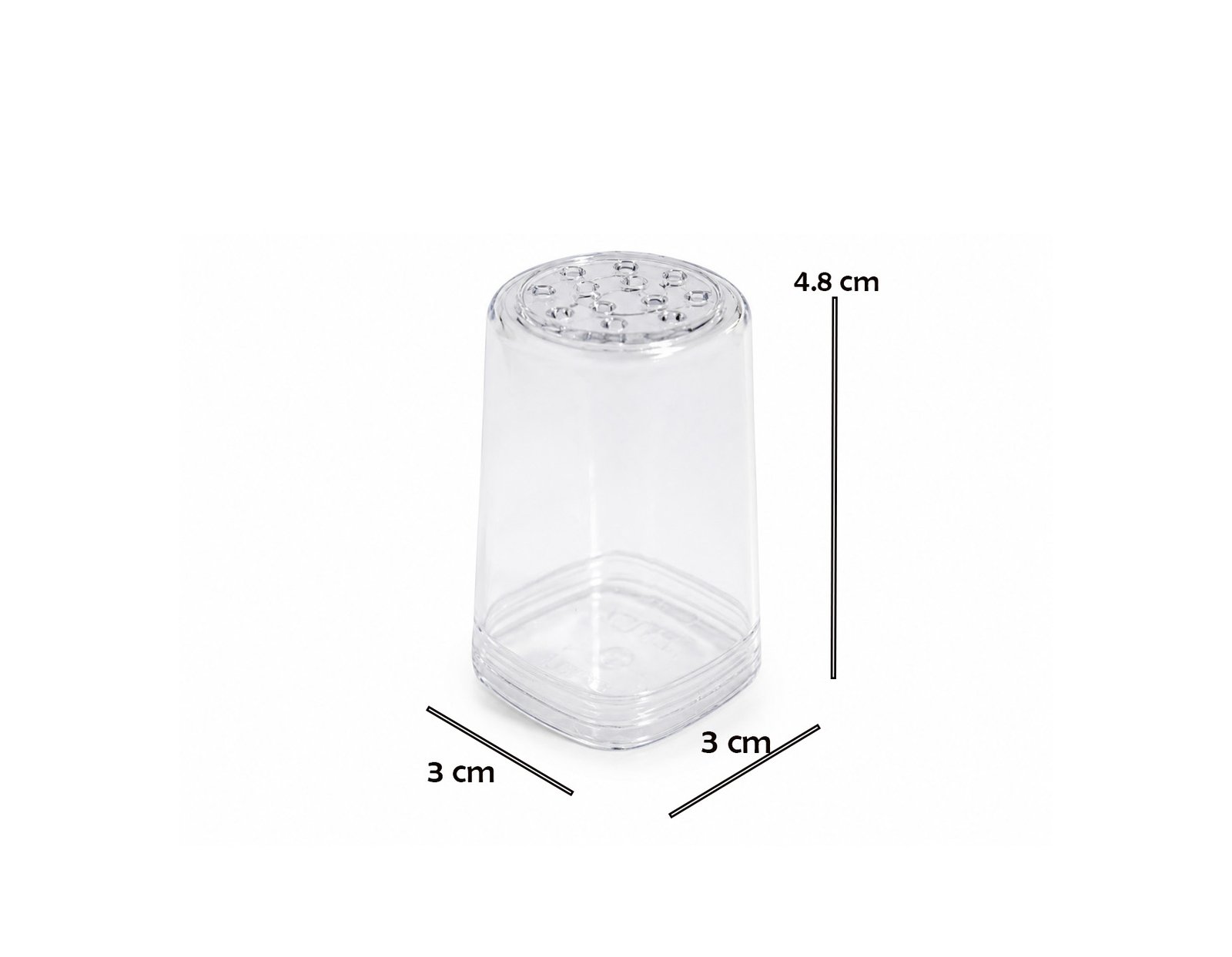 Clear Plexi Spice Shaker Bottles Set of 12