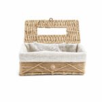 Straw Tissue Box Holder with Fabric Liner