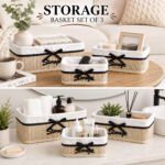 Storage Basket Set with Removable Black Liner