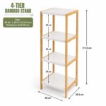 Stylish 4-Tier Bamboo Storage Shelf with White Shelves