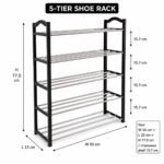 5-Tier Shoe Rack Plastic Frame Carbon Steel Rods