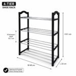 Shoe Rack Plastic Frame Carbon Steel Rods