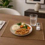 Straw Table Placemat 45x30cm Beige Brown