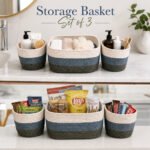 woven storage basket set, cotton rope baskets Lebanon
