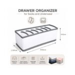 Underwear Drawer Dividers 7 Grids Grey White Foldable Organizer