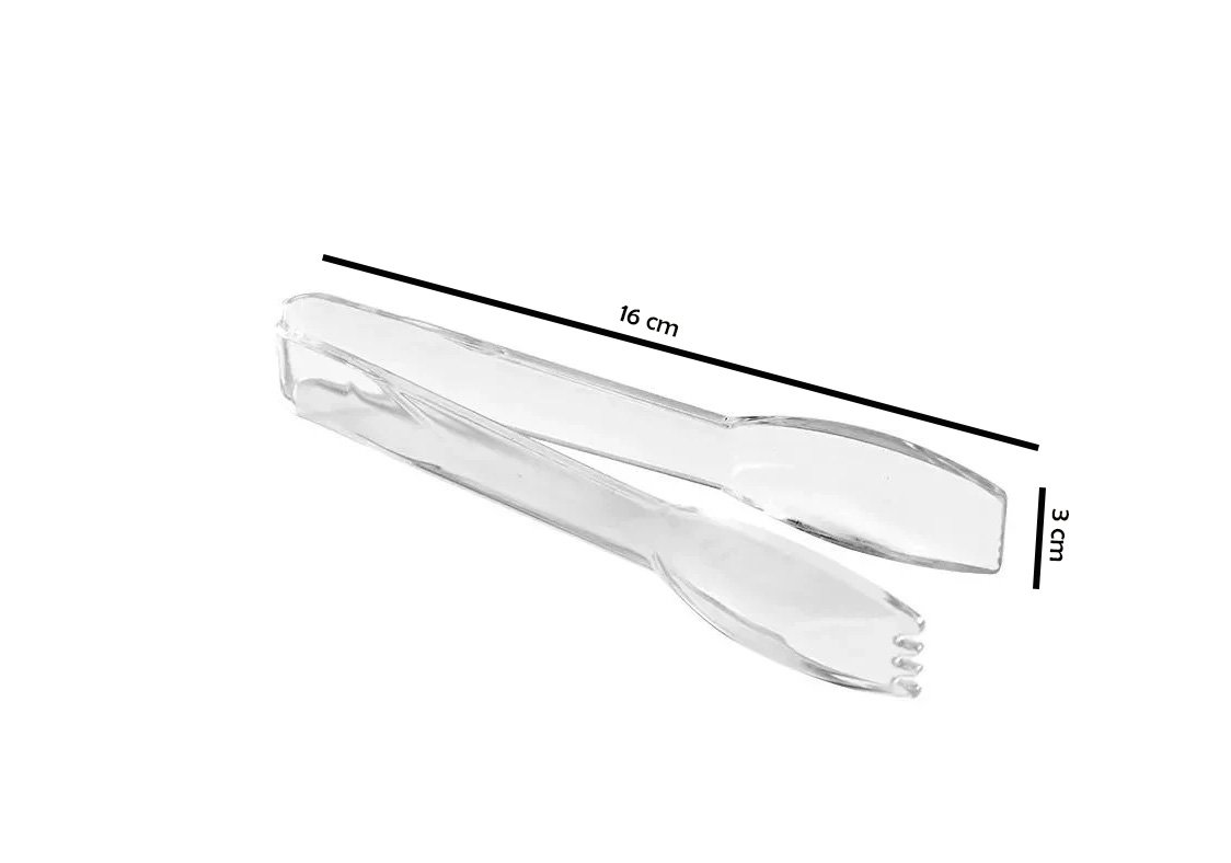 Clear Polycarbonate Ice Serving Tong 16 cm