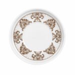 white and gold ceramic dessert bowl set including 6 bowls, 6 matching saucers, and 6 stainless-steel gold spoons f