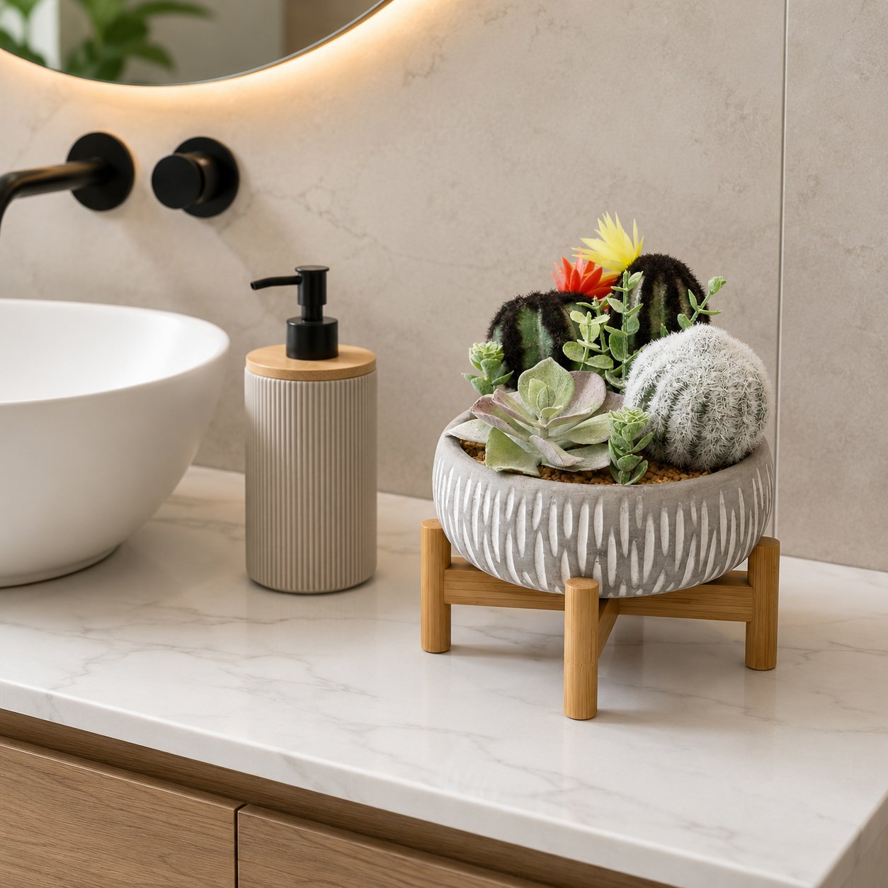 cactus ceramic pot, faux succulent planter, home décor Lebanon