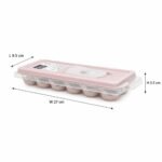 12-Cube Ice Tray with Lid and Easy Release Mechanism