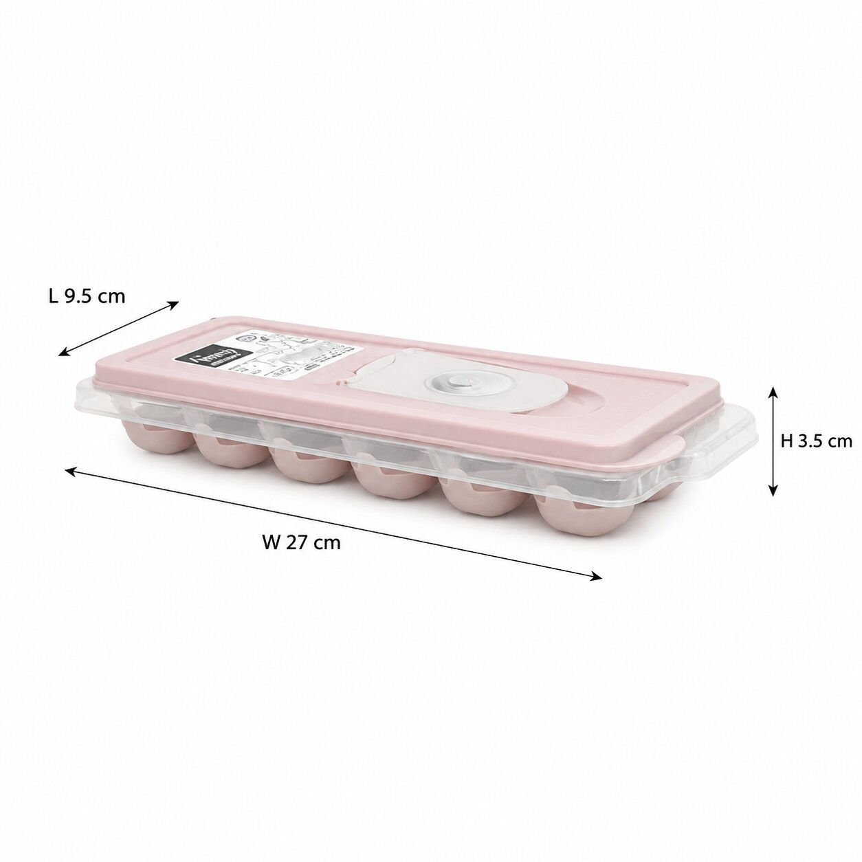 12-Cube Ice Tray with Lid and Easy Release Mechanism