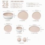 Irregular Grey and White Ceramic Dinner Set 28 Pieces