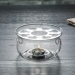 Candle Warmer with Metal Trivet Borosilicate Glass