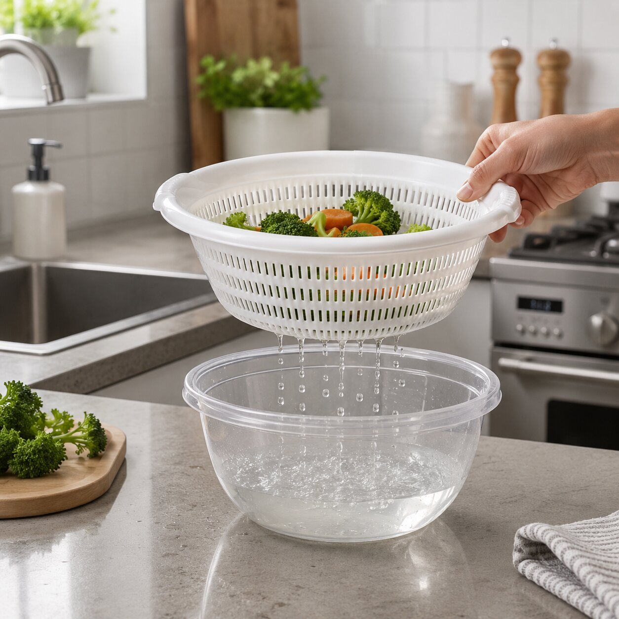 2-in-1 Round Basin With Strainer 4.5L