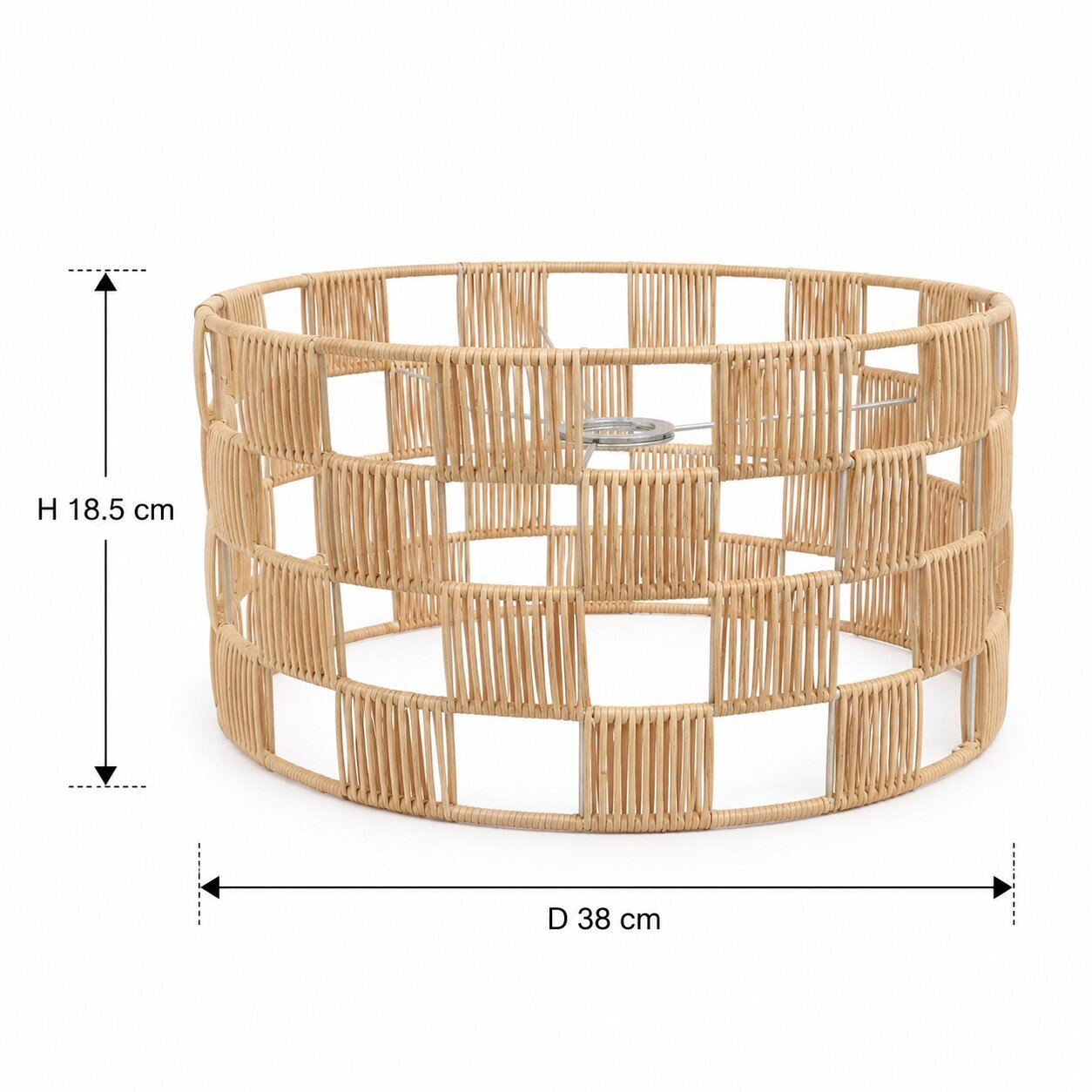 Wicker Rattan Natural Drum Pendant Lampshade 38cm