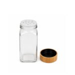 12 Glass Spice Jars with Wood Stand and Shaker Inserts