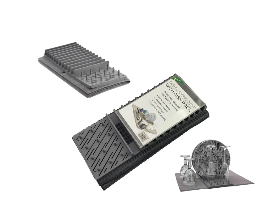 Microfiber Dish Drying Mat with Dish Rack – Homedash