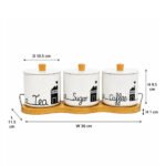 3-Piece Ceramic Tea Coffee Sugar Canister Set