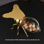 Bee-Shaped Glass Sugar Bowl with Gold Spoon