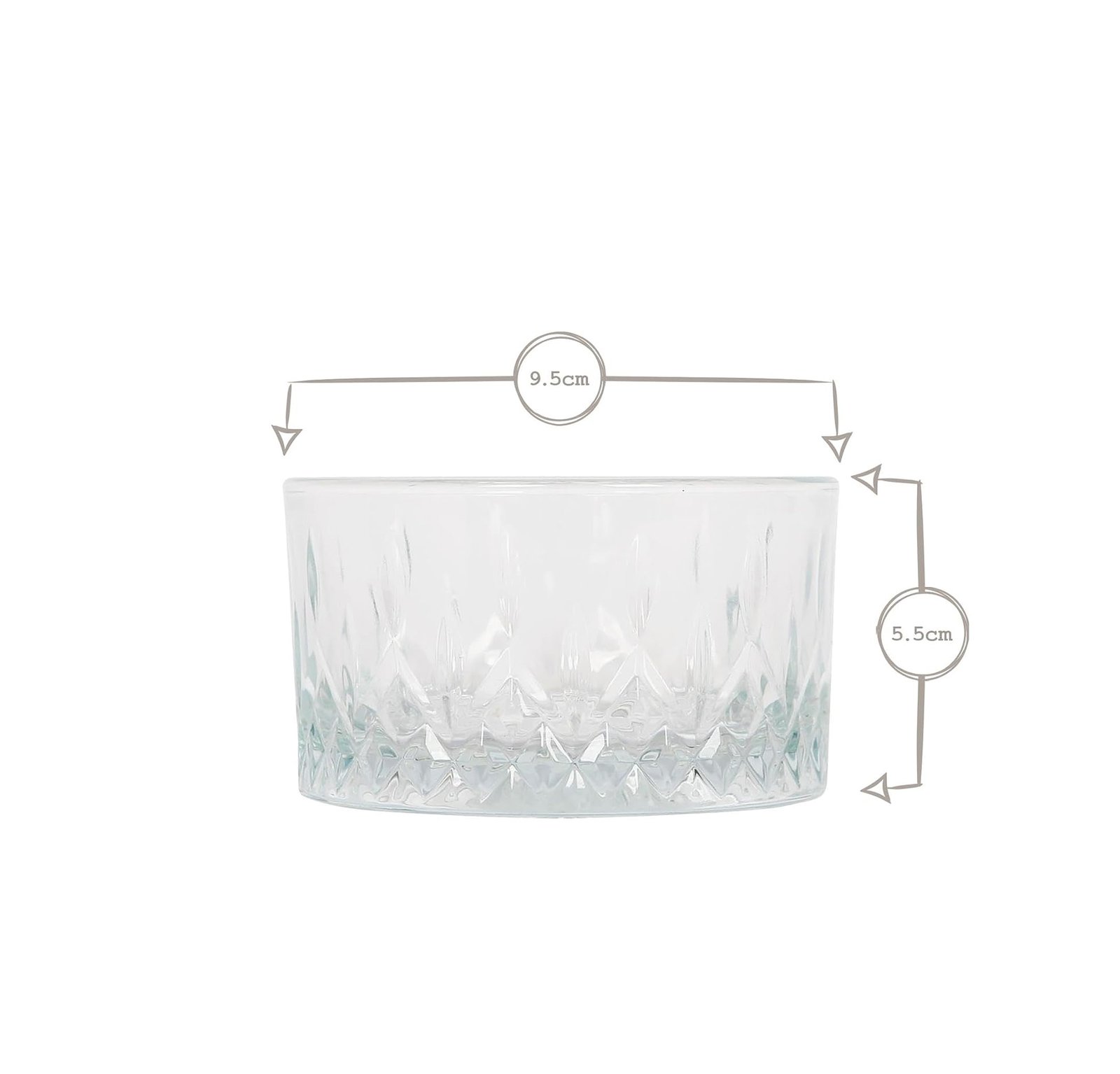 Glass Serving Bowl Set of 2 260ml