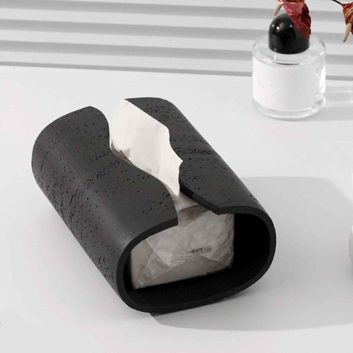 Travertine Wave Tissue Box Holder