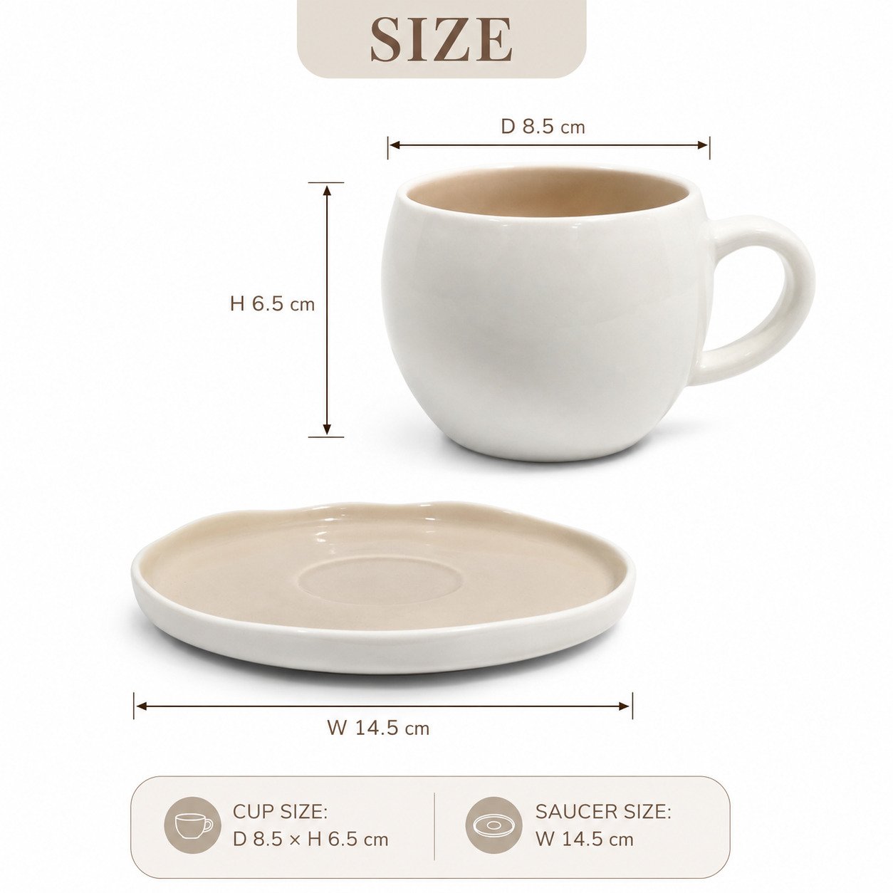 Ceramic Tea Set 6 Cups and 6 Saucers