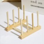 Bamboo Wood Dish Rack Holder 3 Sections