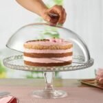 Pasabahce Glass Cake Stand with Dome Lid 32 cm