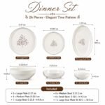 Tree Pattern Porcelain Dinner Set 26 Pieces
