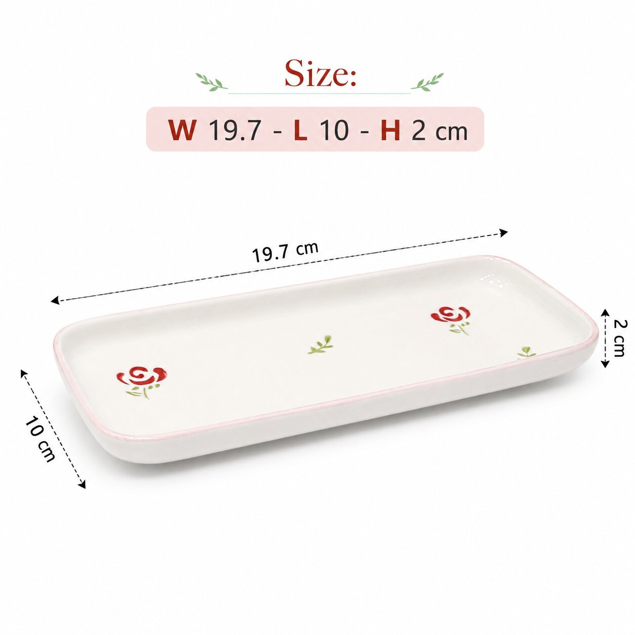 Floral Oval Ceramic Service Plate 19.7 cm