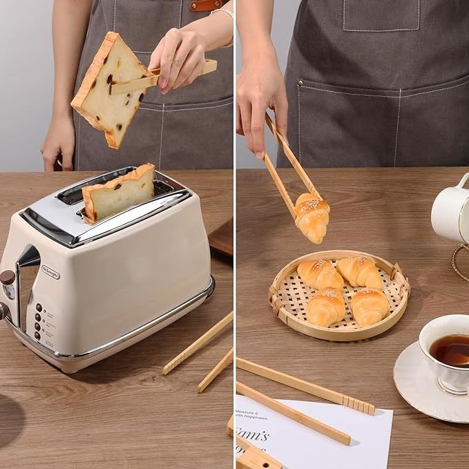 Natural Bamboo Kitchen Food Serving Tong 30cm