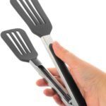 Silicone Cooking Tongs with Spatula Tip Stainless Steel