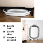 Collapsible 38L Foldable Laundry Basket White Gray