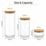 Mien 3-Piece Glass Storage Jar Set with Bamboo Lids