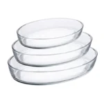 Large Oval Glass Baking Dish Set of 3 Pieces