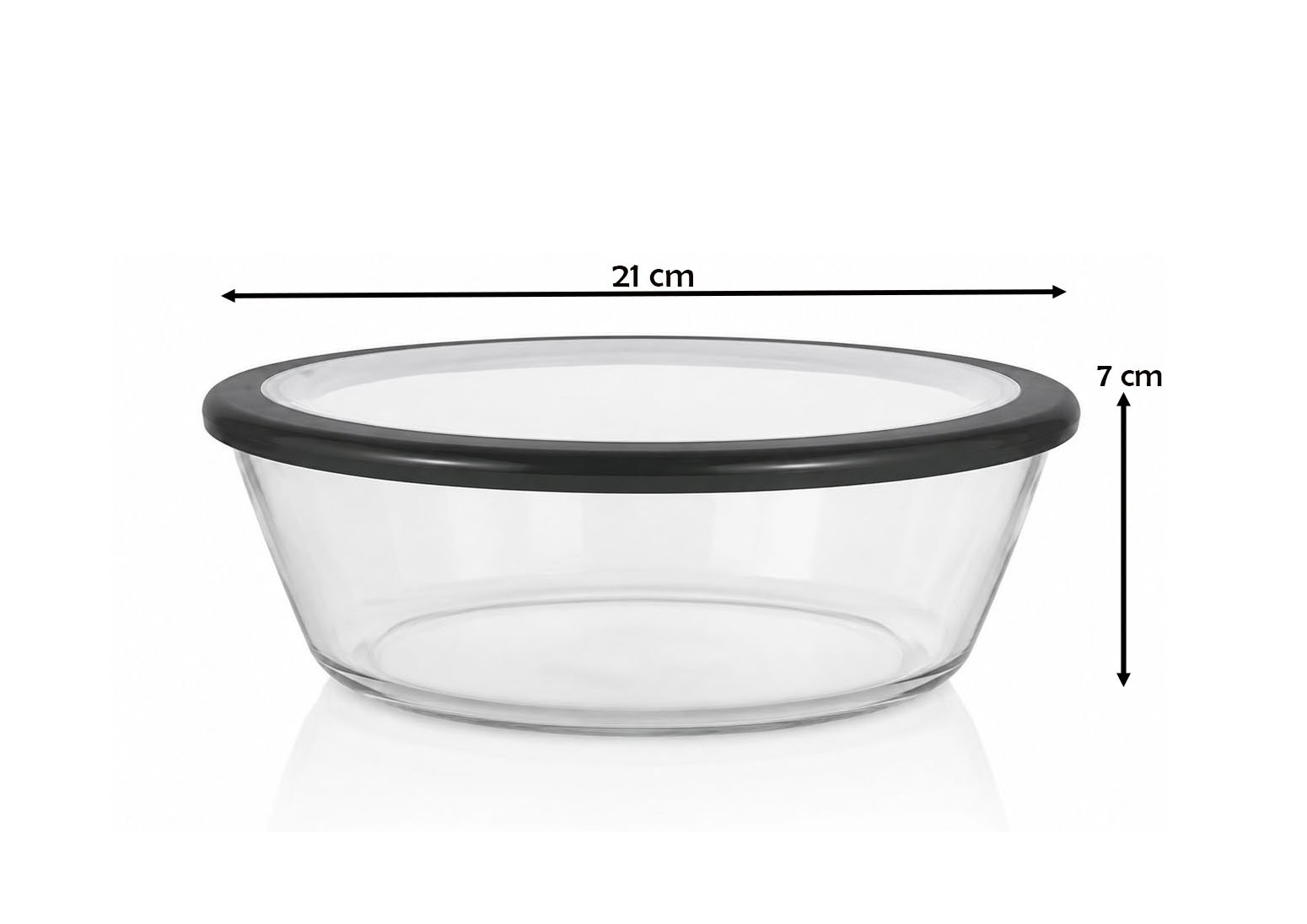 Barella 1.40L Round Tempered Glass Storage Bowl