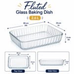 2.6L Rectangular Fluted Glass Baking Dish