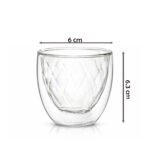 Double Wall Glass Coffee Cups Set of 2 90ml