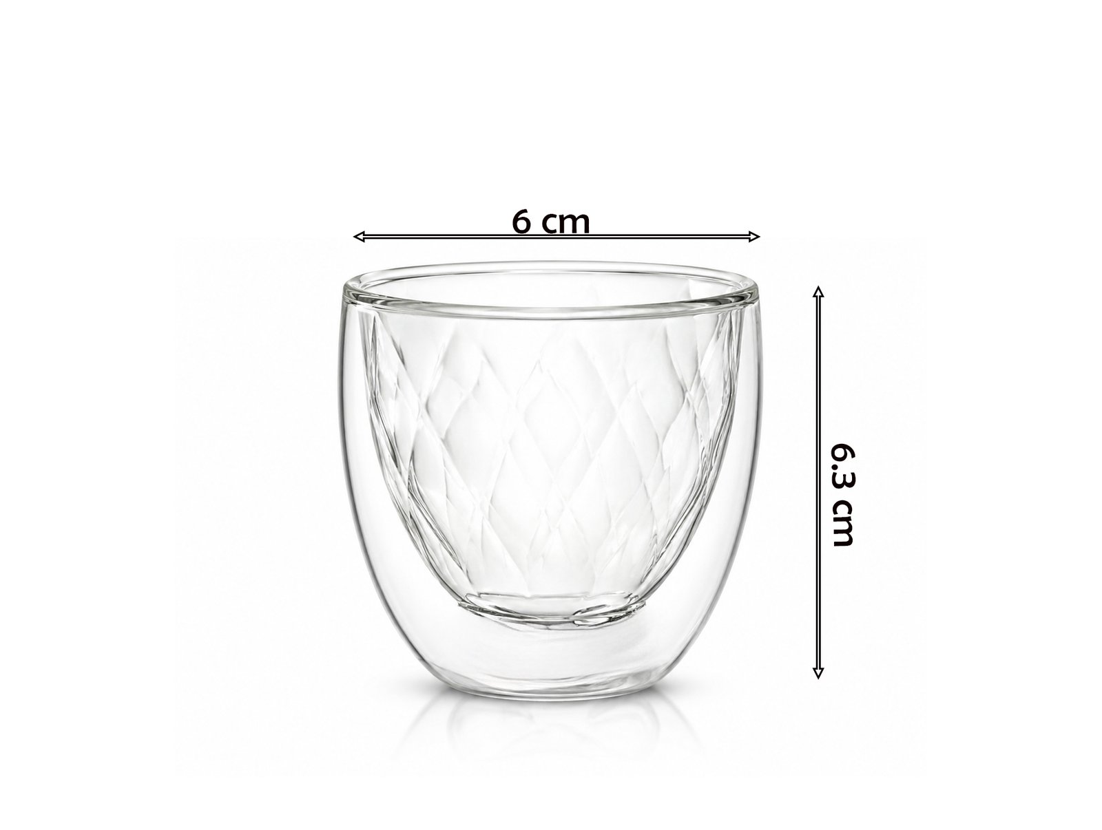 Double Wall Glass Coffee Cups Set of 2 90ml