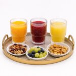 floral drinking glass tumblers with raised pattern and stackable design