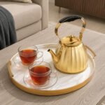 Gold Stainless Steel Tea Kettle with Tea Infuser 1L