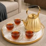 Gold Stainless Steel Tea Kettle with Tea Infuser 1.5L