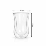 Set of 2 Double Wall Glass Teacups 100 ML