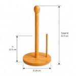 Round Bamboo Paper Towel Holder with Tearing Arm