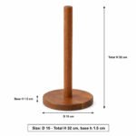 Acacia Wood Paper Towel Holder with Round Base
