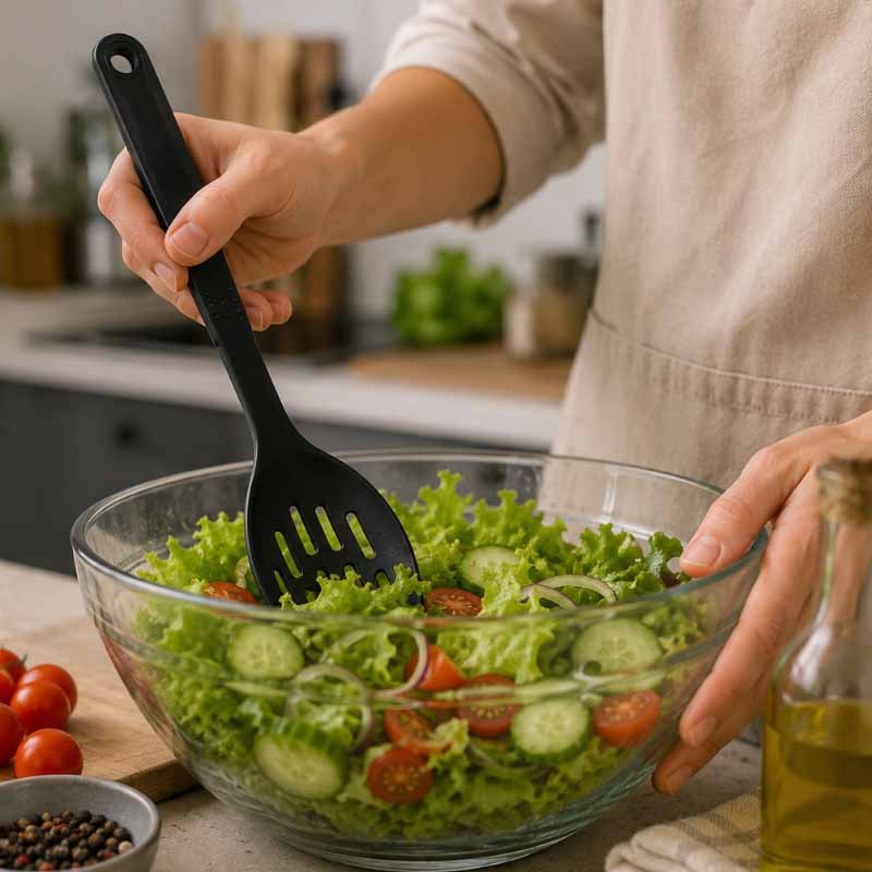 Dosthoff Black Nylon Slotted Spoon 30cm