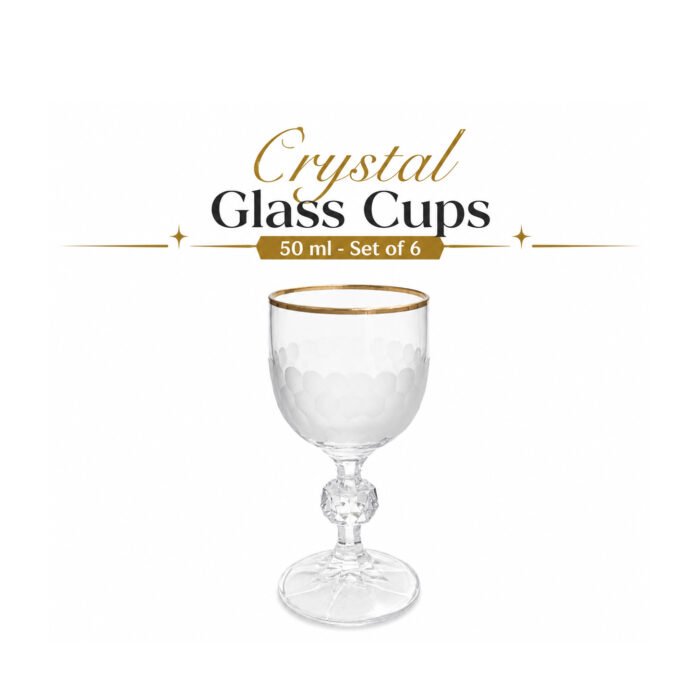 Glass Cups Frosted Pattern Set of 6 – 50 ml