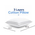 3 layers cotton pillow 50x70 cm with cooling fabric and supportive core