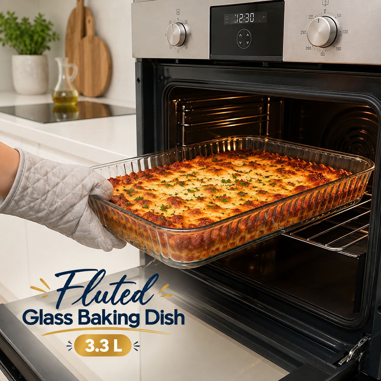 Barella 3.3L Rectangular Fluted Glass Baking Dish