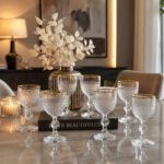 Glass Cups Frosted Pattern Set of 6 – 50 ml